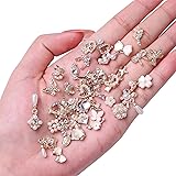 ネイルパーツ 約50個セット 3D 立体 リボン 蝶々 花 パール ハート ネイルパーツ ストーン キラキラ 大きめ ネイルアート パーツ メタルパーツ DIY ジュエリーパーツ 手芸 ハンドメイド デコパーツ ランダム形 (A)