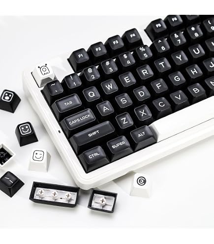 Drop GMK White-On-Black Custom Mechanical Keyboard Keycap Set