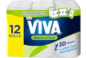 VIVA Select-A-Size Paper Towel 12 Count (4x3 Rolls) - Packaging May Vary