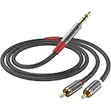 ANYPLUS 3.5 mmから2 RCA【0.5m】変換ワイヤーニードルテーププレーヤーケーブルめっき端末オスから2*オスへY型シャントオーディオ補助線、スマートフォン、タブレット、テレビ、オーディオなど。