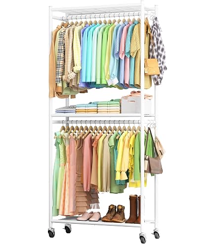 Amazon｜Amazonベーシック ハンガーラック 2段 洋服ラック 耐荷重181kg 
