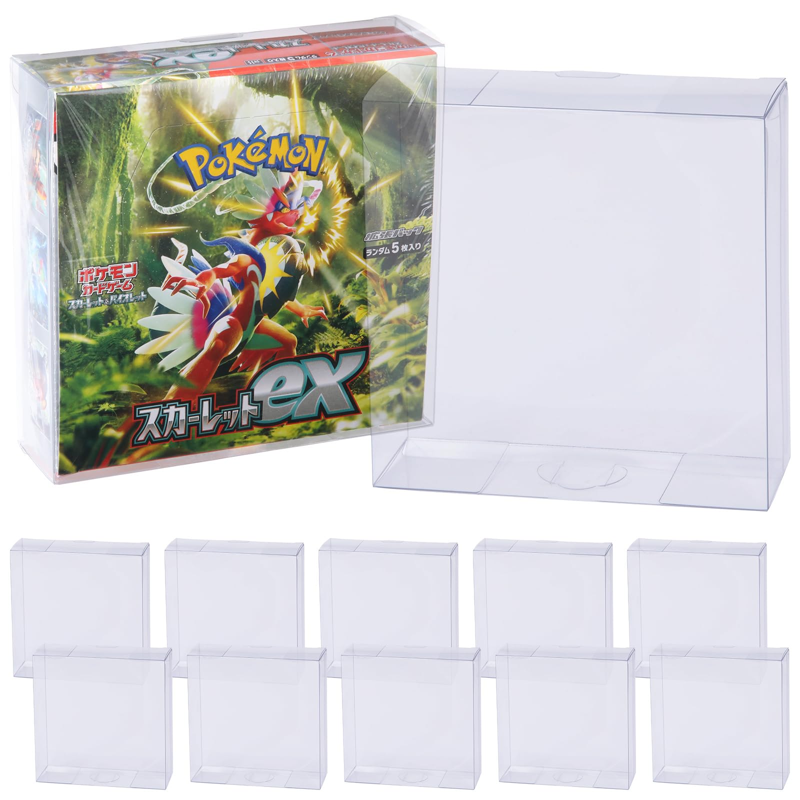 Xrypto ポケモンカード BOXローダー 【レギュラーBOX用 縦入れハードタイプ】10枚セット UVカット 日本国内製造 透明 ロゴ無し