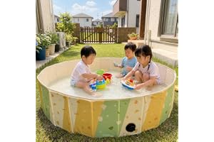”片付けカンタン”折りたたみプール 空気入れ不要 tecopeco[テコペコ]子供用プール ビニール 家庭用 折りたたみ 直径120㎝ (ピスタチオクリーム)