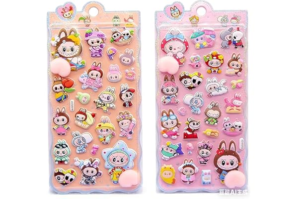 loong おしりぷにぷにシール かわいい ぷくぷく キャラクター 3D マシュマロ ふわふわ もちもち もっちりスクイーズ ステッカー シール帳 デコレーション 2セット008