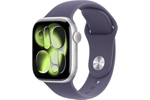 Apple Watch Series 11(GPSモデル)- 42mmシルバーアルミニウムケースとパープルフォグスポーツバンド - S/M