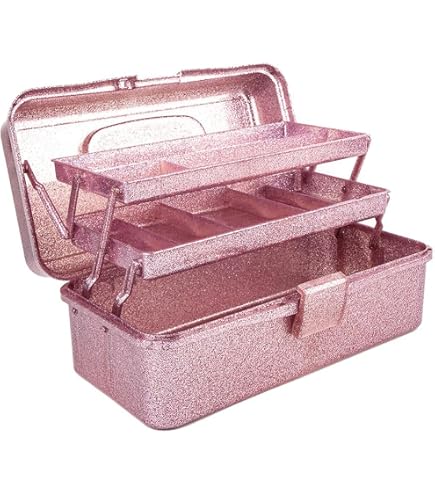 Pちい ラメ入り ピンク 収納ボックス Amazon.co.jp: Roisin グリッターピンク&クラフトツール収納ボックス