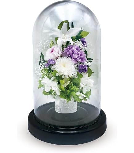 Amazon.co.jp: プリザーブドフラワー＊仏花 コンパクト 蓮入 ガラス