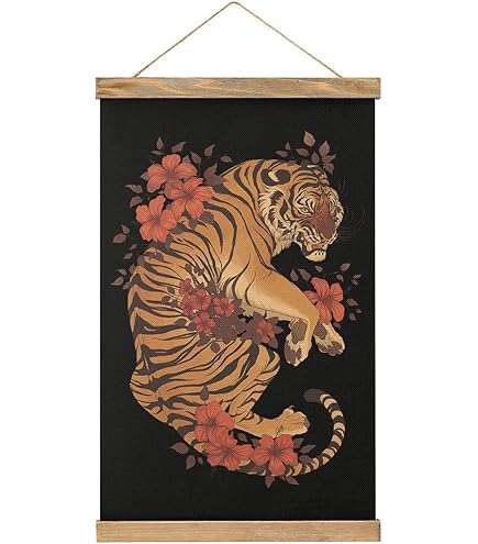 Amazon.co.jp: [AiO JAPAN] 風水 虎 トラ Tiger 寅 タペストリー