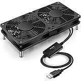 Mauknci 冷却ファン 静音 USBファン 12cm 2個1組 スピード調整 5V ミニファン 小型PC ゲーム機 ルーターなど用 冷却 ファン (組立要)