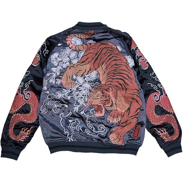 Amazon | 絡繰魂(カラクリダマシイ) 虎VS鳳凰 総刺繍 和柄スカジャン