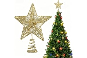 Milisten ツリートップ 星 クリスマスツリー オーナメント 22cm ゴールド おしゃれ トップスター 北欧 豪華 雰囲気 クリスマス 飾り 屋内 屋外 パーティー 飾りアクセサリー