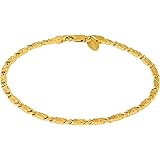 Lifetime Jewelry Ankle Bracelet [ 24K Gold Plated Diamond Cut Star Flat Link Chain ] Durable Anklets for Women Men & Girls - 