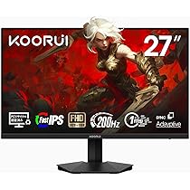 Amazon.co.jp: KOORUI ゲーミングモニター 27インチ IPS 200Hz 1ms GTG