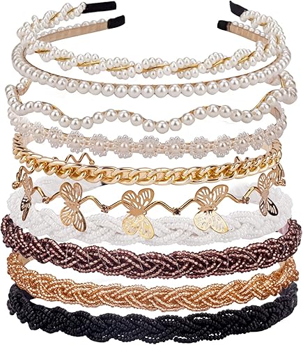 Samyak Crystal Pearl Hair Vine Tiara Hair Accessory Headband