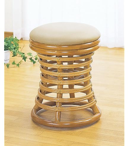 今枝商店　の　ラタン製 オットマン スツール 籐家具　美品です Amazon.co.jp: 【今枝商店】籐スツール ラタン 椅子 AMZS54 : 文房具