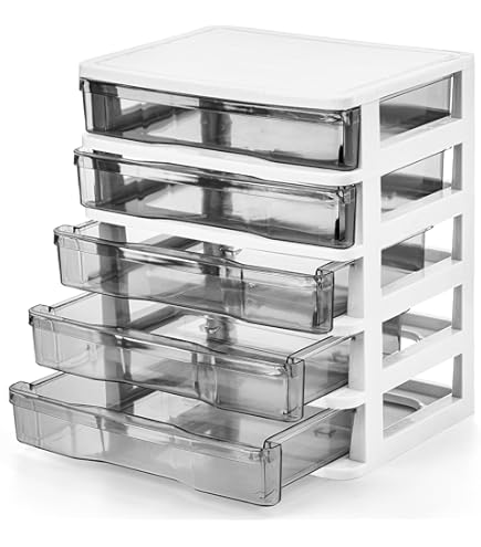 A4 Desktop Plastic Storage Drawers Table Top Organiser 4 Pull Out - View #9