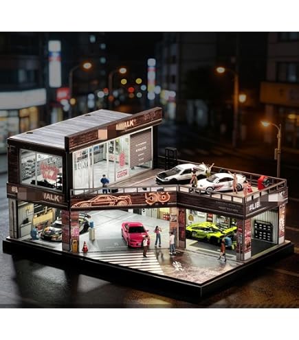 Amazon | 喫茶店 1/64建物コレクション 建築 ミニ駐車場 LEDライト付き