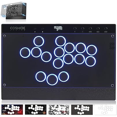 Leverless Controller Arcade Stick CosmoxGaming M16 Plus: Aluminum
