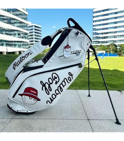 Amazon.co.jp: マルボンゴルフ キャディバッグ ホワイト ゴルフバッグ
