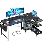 Amazon | ゲーミングデスク ホワイトカーボン調 コンセント付き