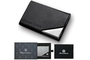 [Manners maketh man.] 名刺入れ レザーVer.【名入れ無料】 メンズ ギフト プレゼント 新型専用ケース オリジナルクリーニングクロス付属 ステンレス 革 新生活 (Black)