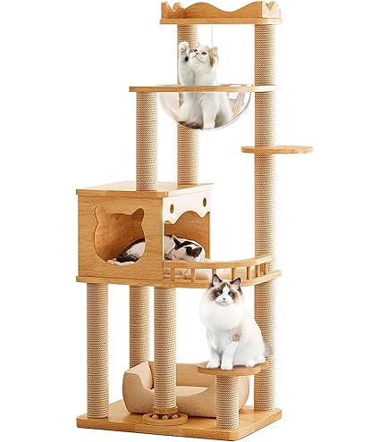 Amazon | 【安心の日本企業】 キャットタワー 突っ張り 木製 大型 猫