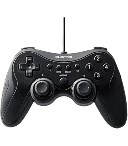 Amazon.co.jp: エレコム ゲームパッド 12ボタン 連射機能付 ブラック