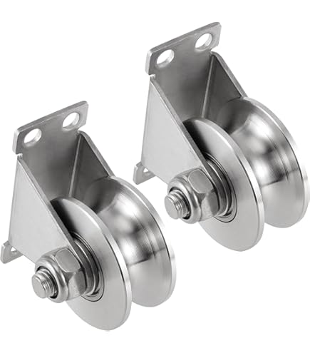 Heyous 1 Piece Stainless Steel Pulley Block Single Wheel Swivel Lifting Rope Pulley Block With Mounting Screws And Expansion Pipes For Wire Rope, V Groove Type