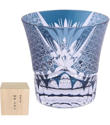 Amazon.co.jp: カガミクリスタル(Kagami) 冷酒杯 青 120cc 江戸切子