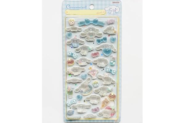 Winnges 3D立体シールシナモロール可愛いデコレーション1枚セッ,携帯電話飾り用 DIY用 手帳用 貼り付け可能 手芸用品大容量 スマホケース 手帳 diy (S1)