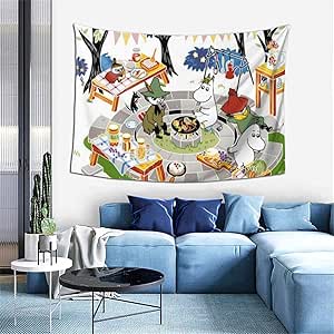 Amazon Co Jp ムーミン タペストリー 壁掛け ポスター 背景布 壁飾り 家 リビングルーム ベッドルーム 部屋 おしゃれone Size ホーム キッチン