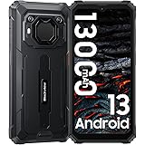 Blackview BV6200pro 2023 タフネススマホ SIMフリー スマートフォン 13000mAh Android 13 アウトドア スマホ 6.56inch HD+ 12GB RAM 128GB ROM 1TB拡張可能 13MP+8M