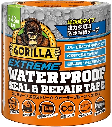 Amazon.co.jp: Gorilla クリスタルクリア修理ダクトテープ、3.8cm x 5