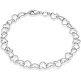Miabella Sterling Silver Italian 7x5mm Rolo Heart Chain Bracelet for Women 925 Italy 6.5, 7, 7.5, 8 Inch…