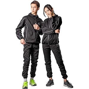 FLEM サウナスーツ ダイエット メンズ レディース 大量発汗 洗濯可 男女兼用 ランニングウェア ウインドブレーカー…