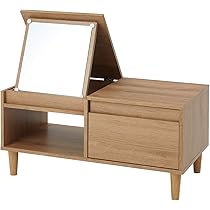 ロウヤ　ドレッサー ミラー収納付きドレッサー(幅55cm) ロータイプ コンセント付き