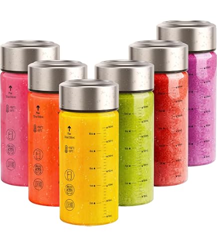 6 Pack - 16oz Glass Juice Bottles With Lids - Wide Mouth Reusable Bottles For Smoothies, Protein Shakes, Milk