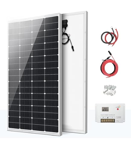 Amazon | LVYUAN(リョクエン)100W PERC 単結晶 ソーラーパネル +10A