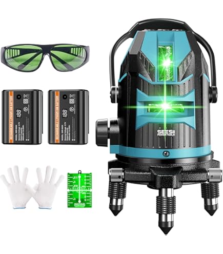 Amazon | レーザー墨出し器 5ライン グリーンレーザー墨出し器 5線6点