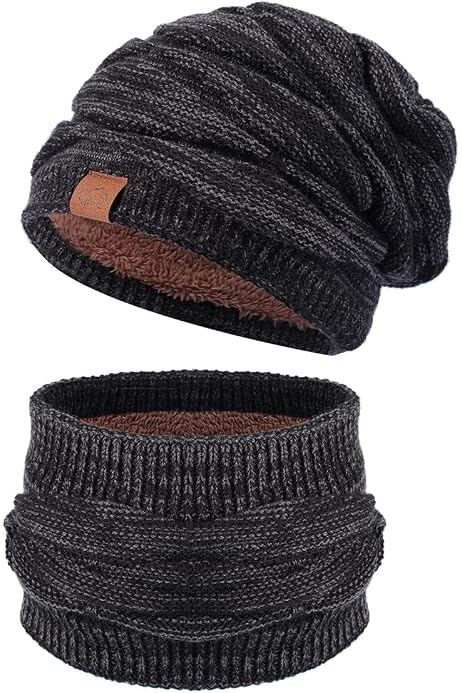 Slouchy Beanie Hat Scarf Set 