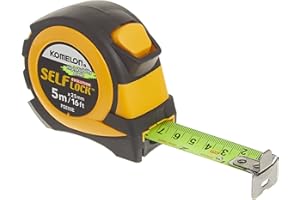 Komelon PSE55E 5M/16' Metric Self-Lock Tape Measure, Yellow/Black