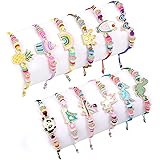 Lorfancy 12 Pcs Kids Girls Bracelets Jewelry Women Unicorn Animal Friendship Bracelet Pendant Teen Toddler Baby Cute Adjustab