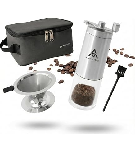 Amazon | キャンプ コーヒーセット 6点セット 手挽きコーヒーミル付き