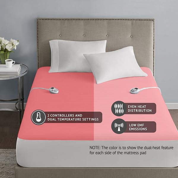 MP2 Dual Controlled Heated Mattress Pad Queen Size | Bed Warmer with  Pre-Heat, 5 Heat Settings and 10 Hours Auto Shut Off | Fit Up to 19 Inches  - 60x80 Inch, White : Amazon.com.au: Home