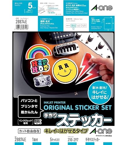 Amazon | 【Amazon.co.jp限定】 エーワン 手作りステッカー 強粘着