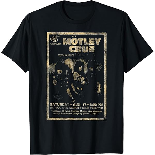 Amazon | Mötley Crüe – The Final Tour Caricature Tシャツ | Tシャツ