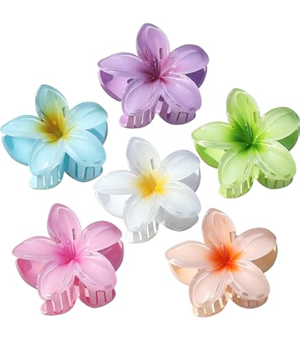 Amazon.co.jp: フラワークロークリップ 6個 Lサイズ バンスクリップ