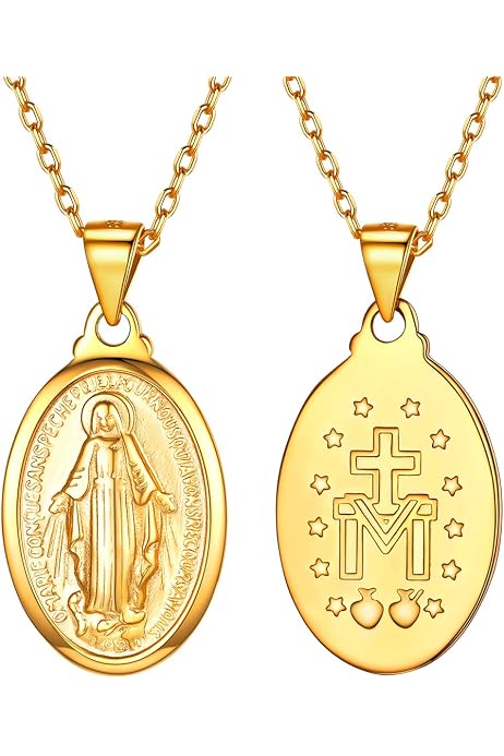 Miraculous Medal Pendant Necklace 
