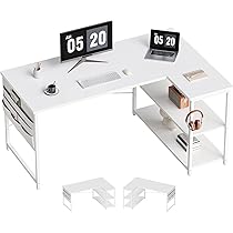 Amazon | YeTom l字デスク 机 pcデスク ゲーミングデスク 右棚左棚 幅