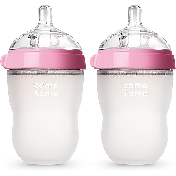 Amazon | Comotomo Natural Feel Bundle - 8 Oz Baby Bottle Pink & 5